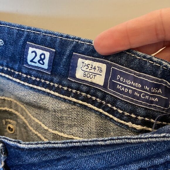 Miss Me Fleur De Lis Jewel Bootcut Jeans JP5347B Size 28 - Picture 7 of 12